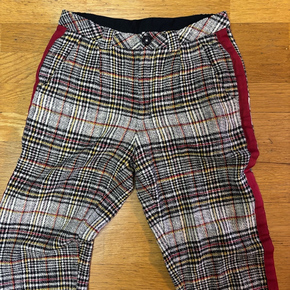 Free People Good Vibes Preppy Plaid Academia Career Quiet Luxury Trouser Pants 4 - Picture 3 of 7